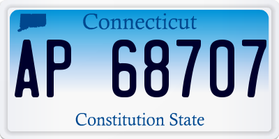 CT license plate AP68707