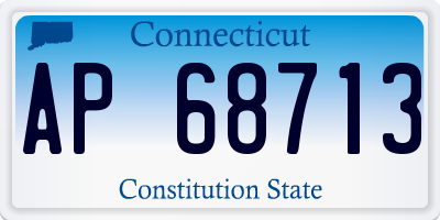CT license plate AP68713