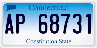 CT license plate AP68731