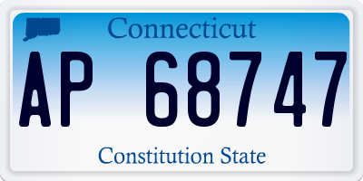 CT license plate AP68747