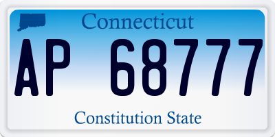 CT license plate AP68777