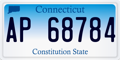CT license plate AP68784