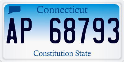 CT license plate AP68793