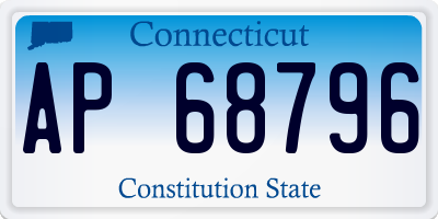 CT license plate AP68796
