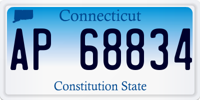 CT license plate AP68834