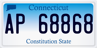 CT license plate AP68868