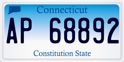 CT license plate AP68892