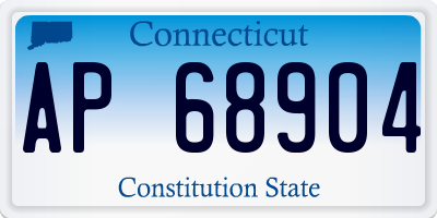 CT license plate AP68904