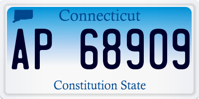 CT license plate AP68909
