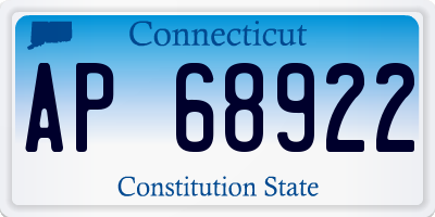 CT license plate AP68922