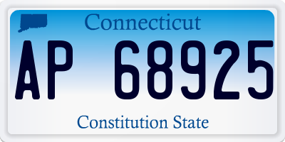 CT license plate AP68925
