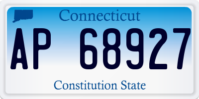 CT license plate AP68927