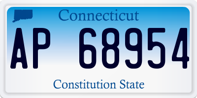 CT license plate AP68954
