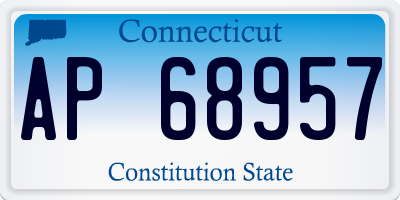 CT license plate AP68957