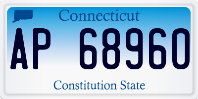 CT license plate AP68960