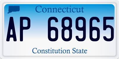 CT license plate AP68965