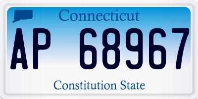 CT license plate AP68967