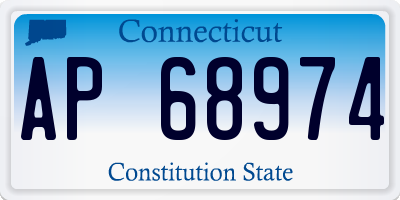 CT license plate AP68974