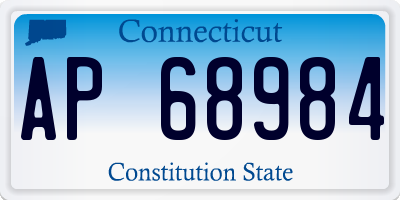 CT license plate AP68984