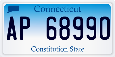 CT license plate AP68990