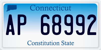 CT license plate AP68992