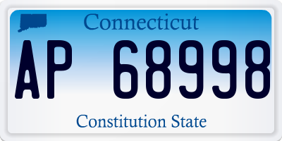 CT license plate AP68998