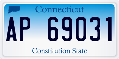 CT license plate AP69031