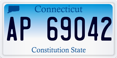 CT license plate AP69042