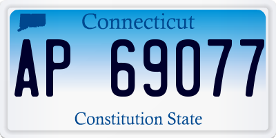 CT license plate AP69077