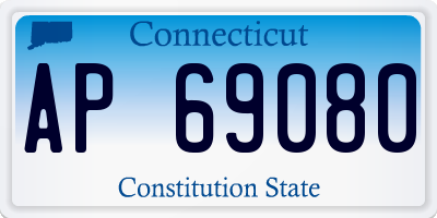CT license plate AP69080