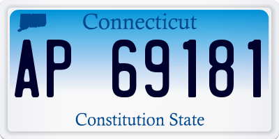 CT license plate AP69181