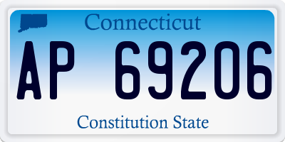 CT license plate AP69206