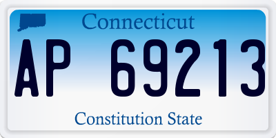 CT license plate AP69213
