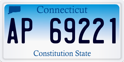 CT license plate AP69221