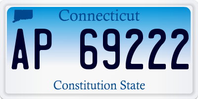 CT license plate AP69222