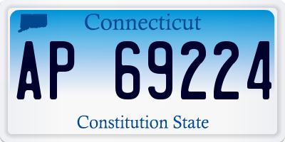 CT license plate AP69224