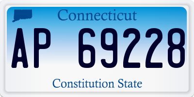 CT license plate AP69228