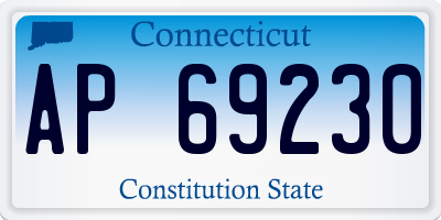 CT license plate AP69230