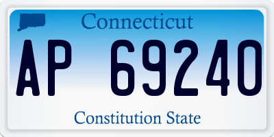CT license plate AP69240