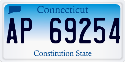 CT license plate AP69254