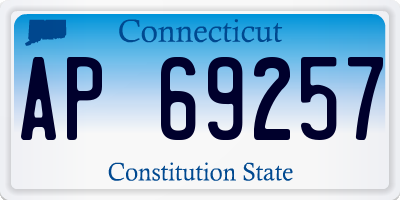 CT license plate AP69257