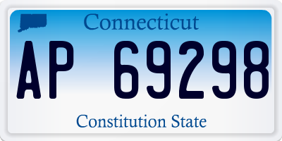 CT license plate AP69298