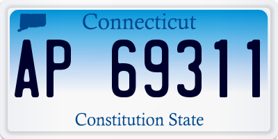 CT license plate AP69311