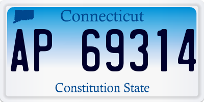 CT license plate AP69314