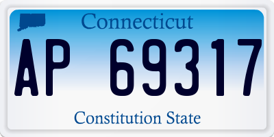 CT license plate AP69317