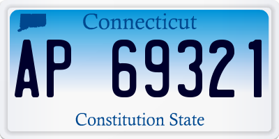 CT license plate AP69321