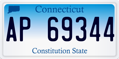 CT license plate AP69344