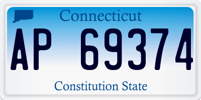 CT license plate AP69374