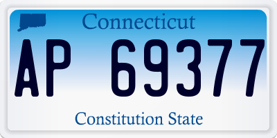 CT license plate AP69377