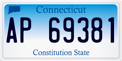 CT license plate AP69381